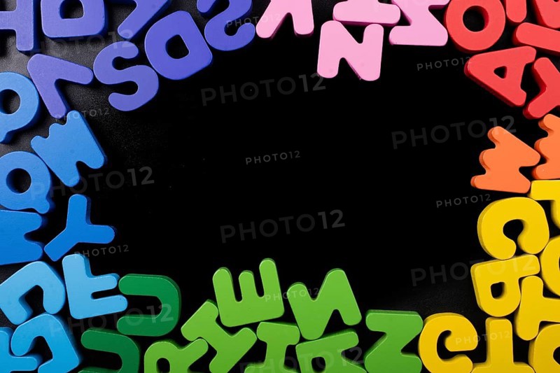 Colorful Letters of Alphabet made of wood