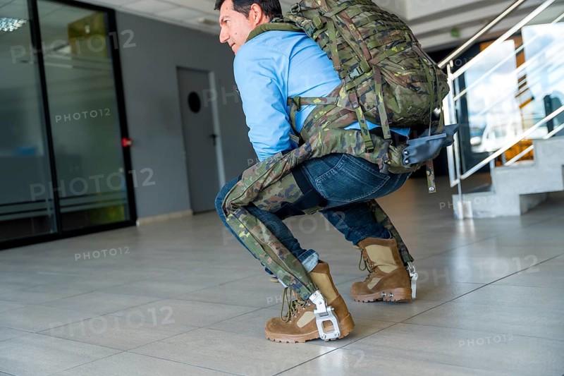 Mechanical military exoskeleton to help soldiers and military in their work