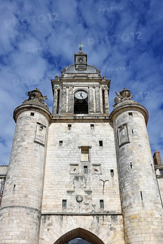 Medieval clock tower in La Rochelle