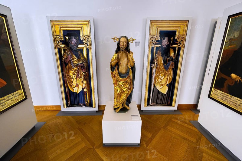 Painting and figure of Jesus in the museum of the monastery