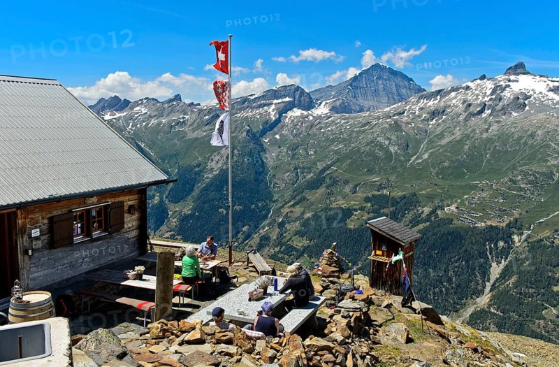 At the Bietschhorn hut of the Academic Alpine Club of Bern AACB