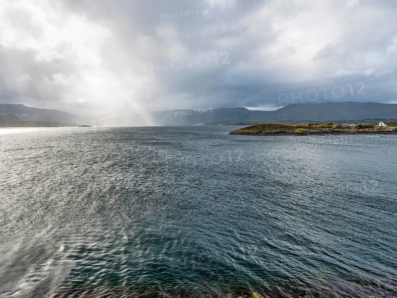 Rain front over the sea