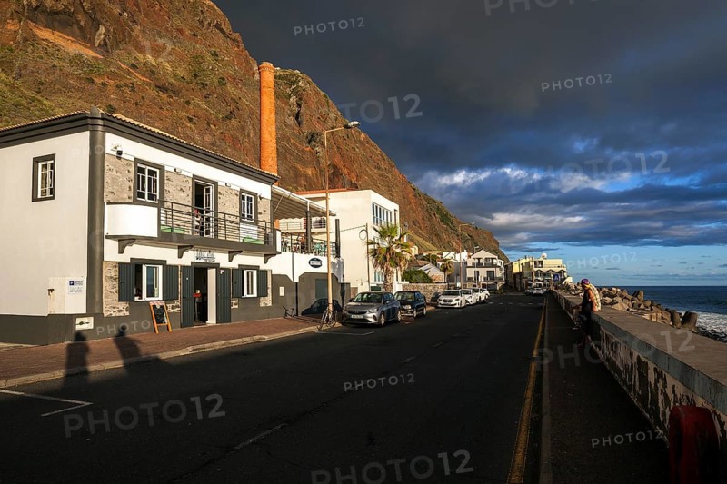 Coastal road with houses in Paul do Mar