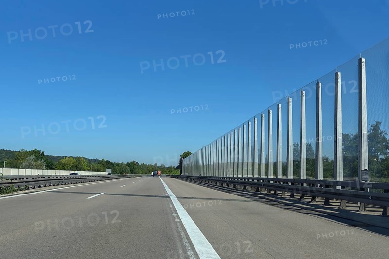 Modern noise barrier on the A6 motorway