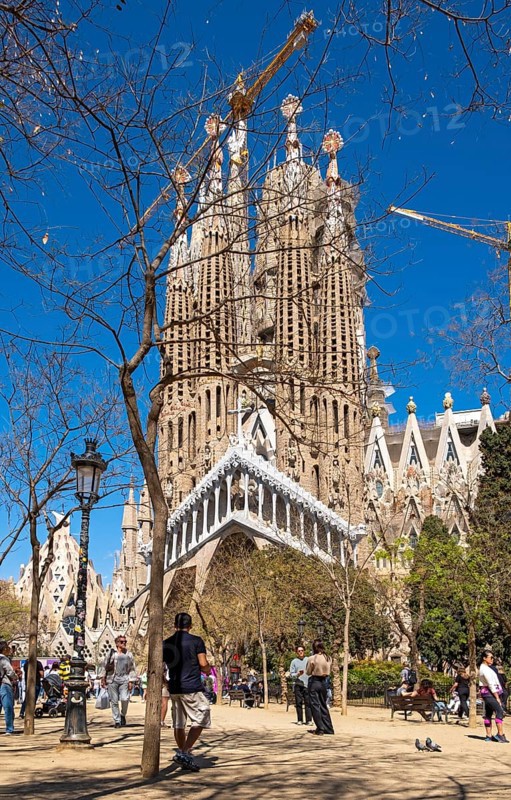 Visitors admire Sagrada Familia