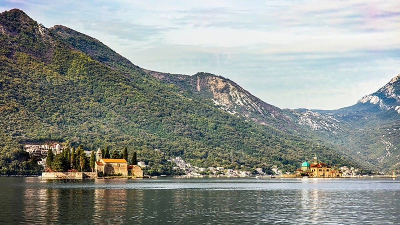 The former seafaring centre of Perast with the two beautiful offshore islands of Sveti Dorde
