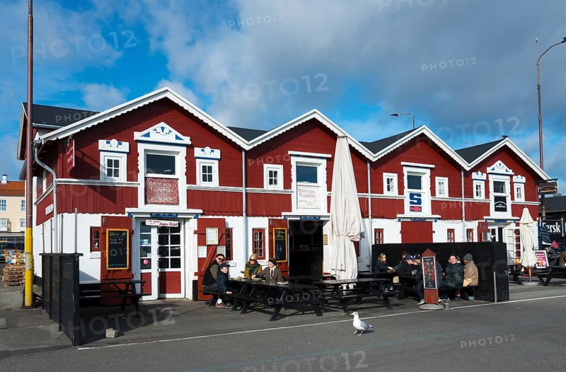 Fish shops and fish restaurants by the harbour