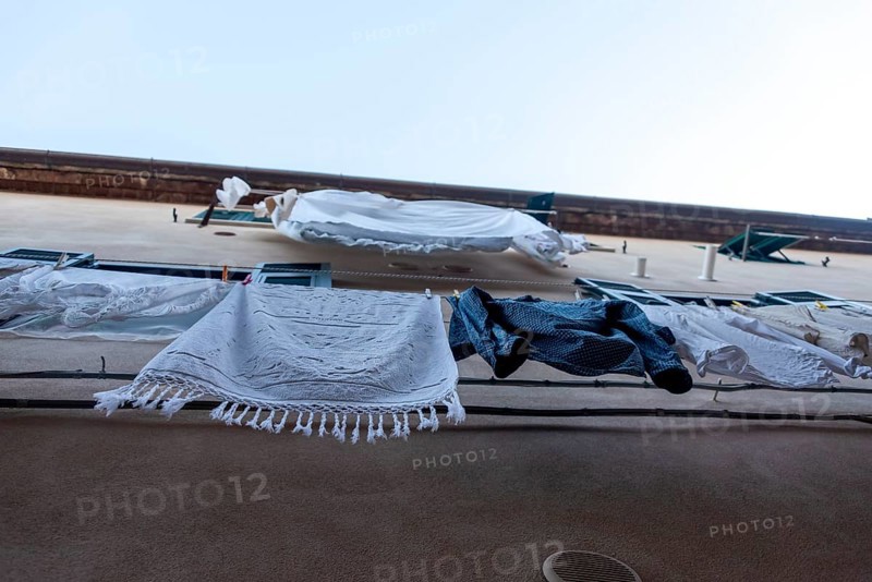 Laundry on a house facade