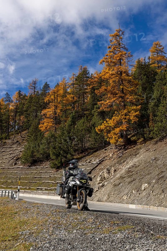 Motorcyclist photographs national park