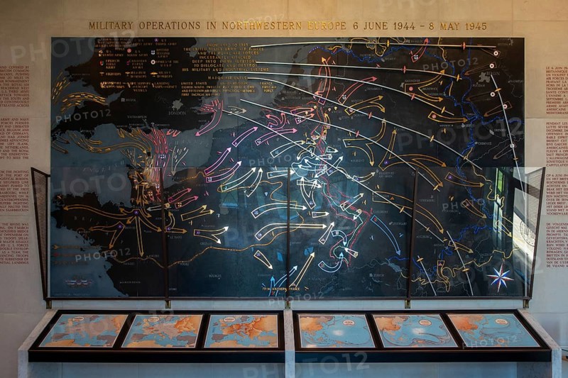WW2 operations map at the Henri-Chapelle American Cemetery and Memorial