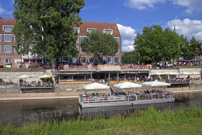 Restaurants at the Hohes Ufer along the Leine river in Hannover