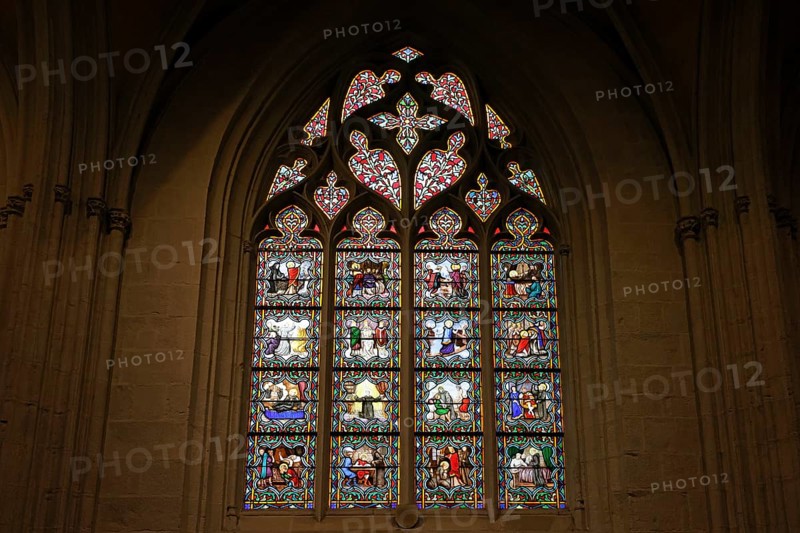 Colourful stained glass window