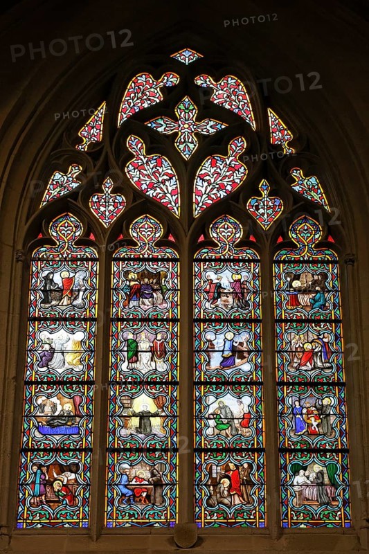 Colourful stained glass window