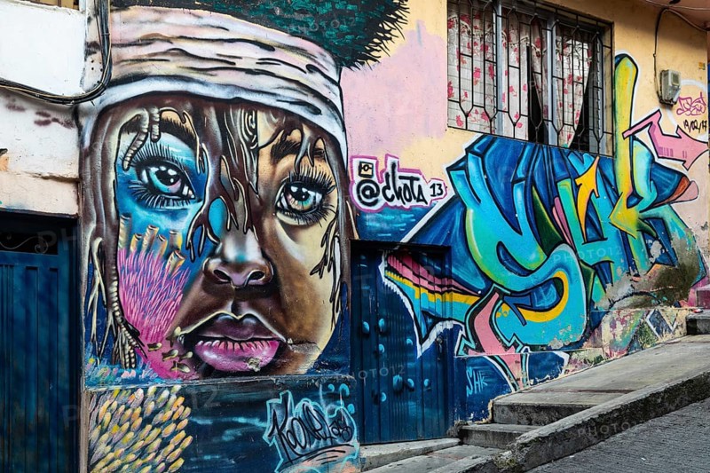 Graffiti on the walls of a house