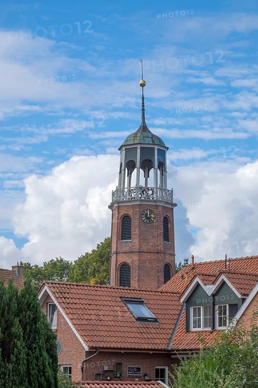 Bell tower of the church in Ditzum