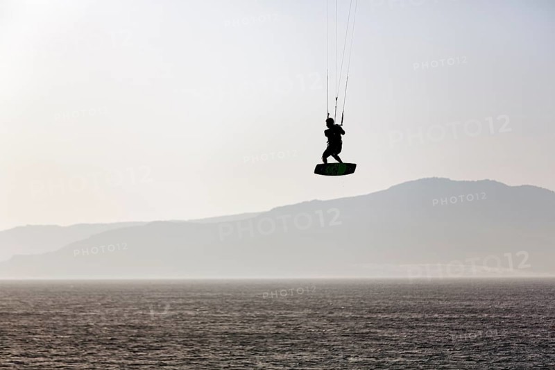 Kitesurfer jumping