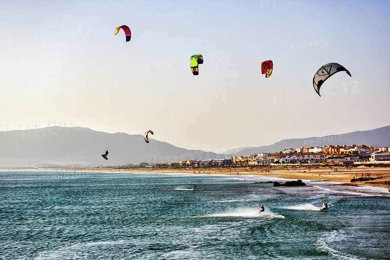Kitesurfer enjoying the wind
