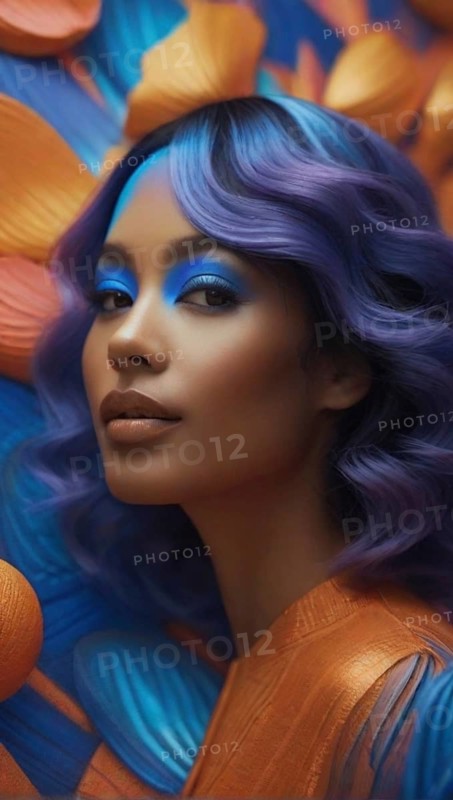 Digital render beauty potrait of latino Mixed-race female model