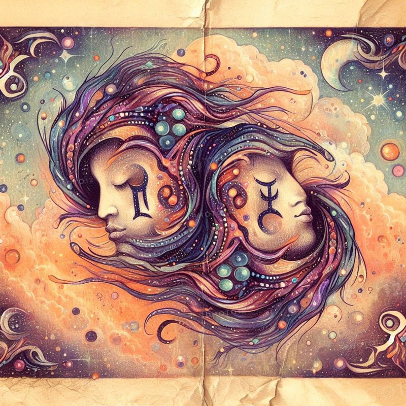 Gemini zodiac astral card