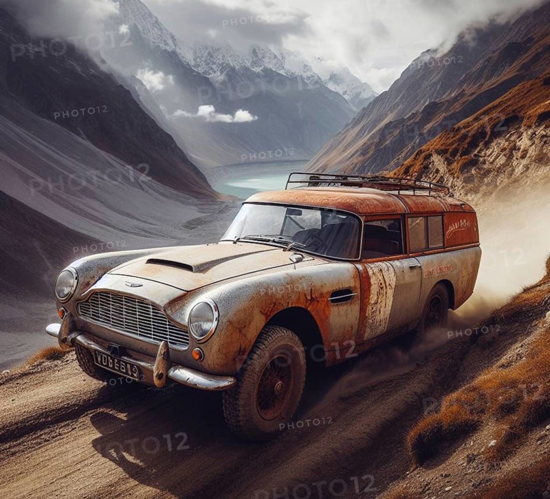 Rusty dirt offroad 4x4 lifted vintage custom camper conversion jeep overlanding in mountain roads
