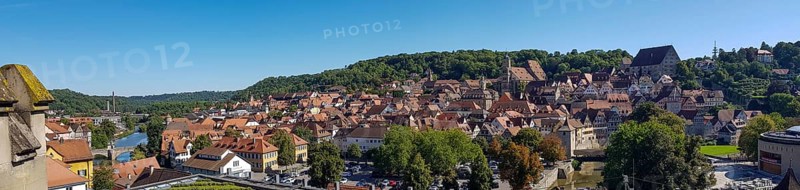 Panoramic photo of the city of Schwaebisch Hall