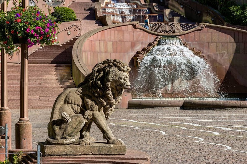 Stone lion statue