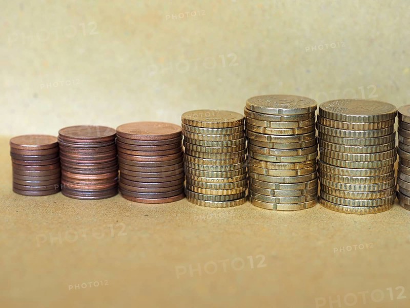 Euro coins pile