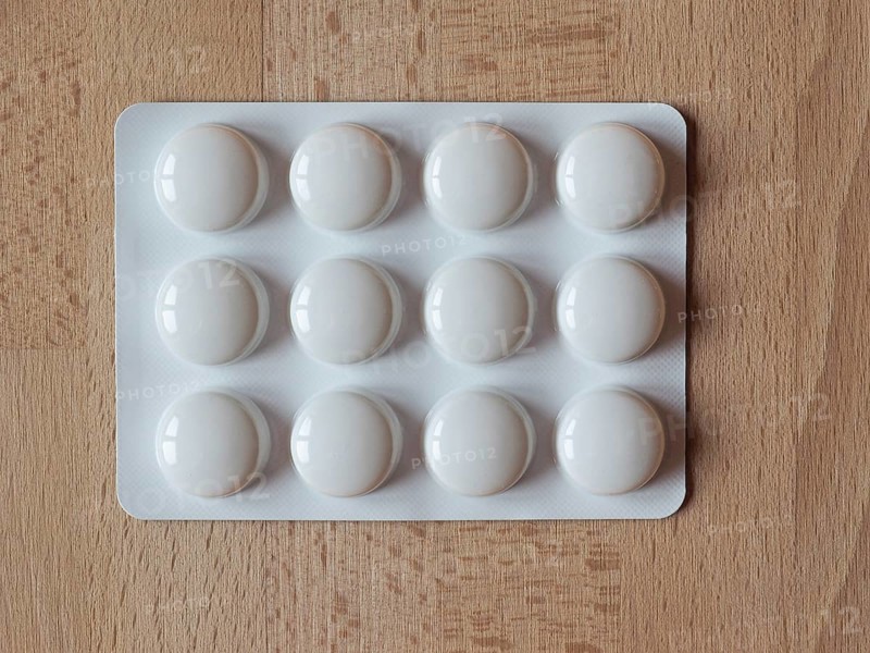 Medical pills on a table