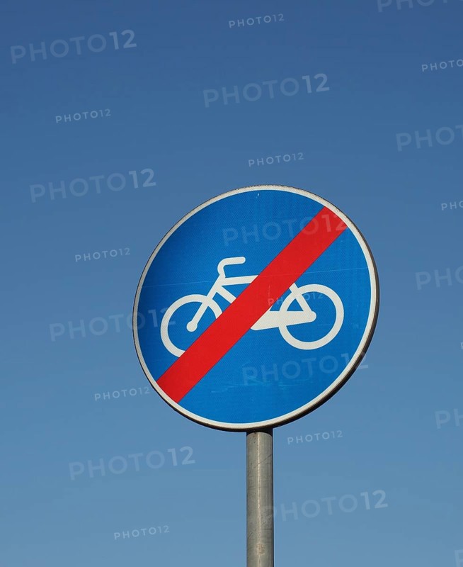 Bike lane end sign