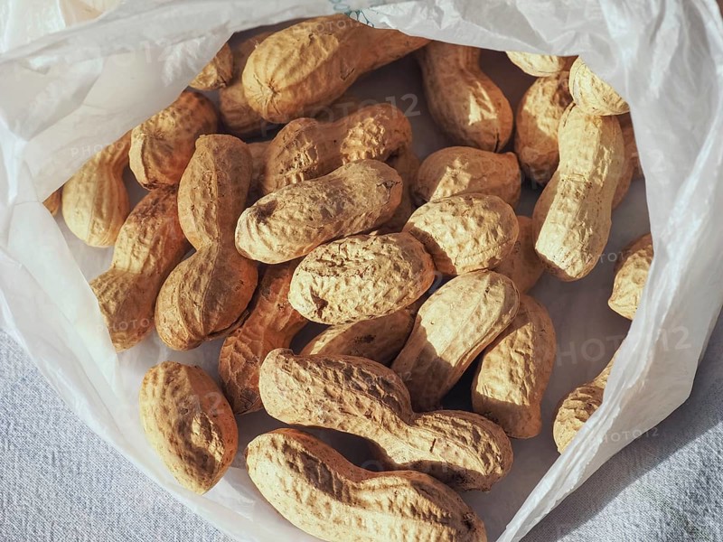 Peanuts food in a plastic bag