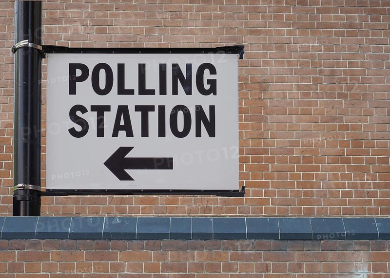 Polling station sign