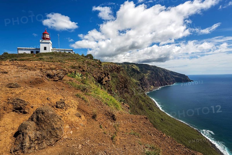 Farol da Ponta do Pargo lighthouse and cliffs