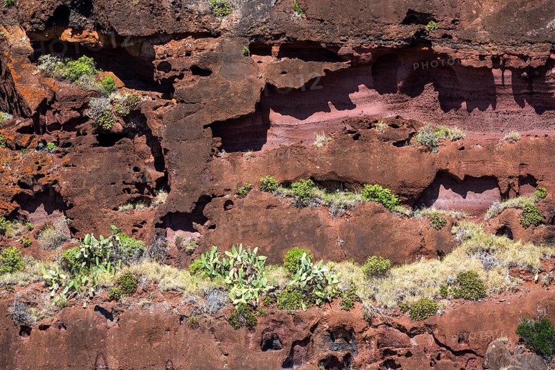 Weathered lava rocks on the cliffs near Paul do Mar