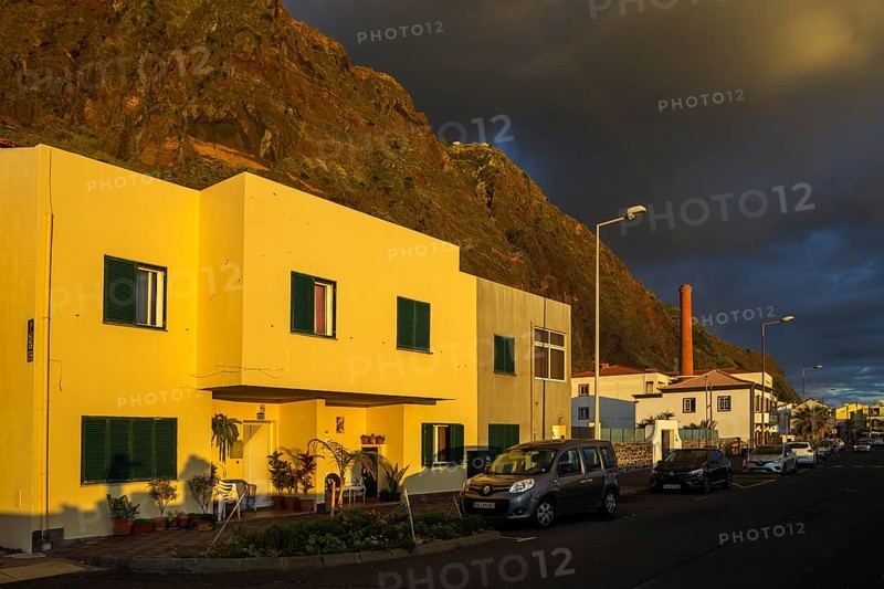 Coastal road with houses in Paul do Mar