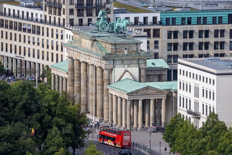 Brandenburg Gate with double-decker bus