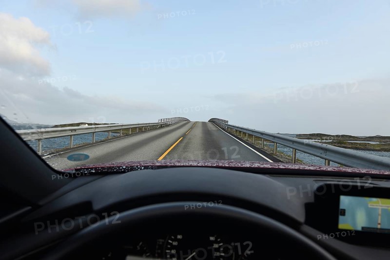 Driving along the Atlantic Road in Norway