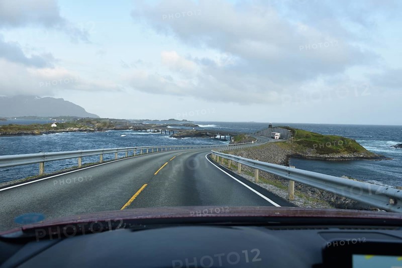 Driving along the Atlantic Road in Norway