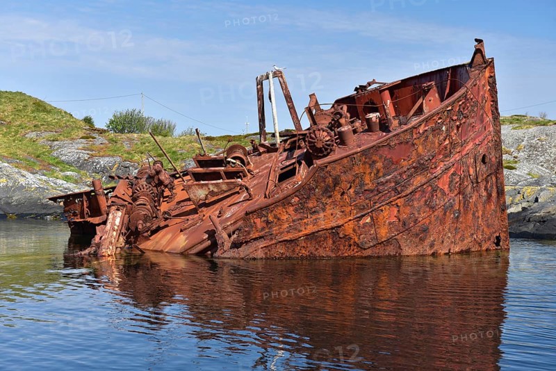 Shipwreck on the Atlantic Road in Norway