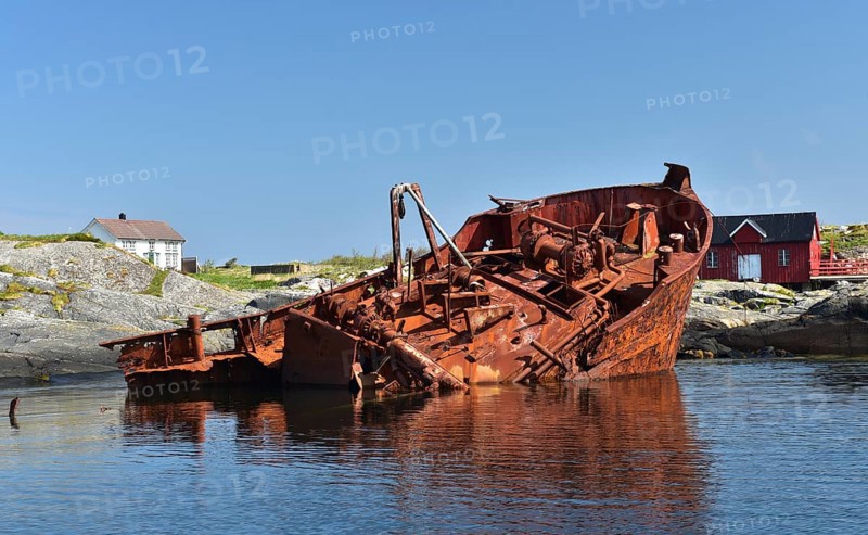 Shipwreck on the Atlantic Road in Norway