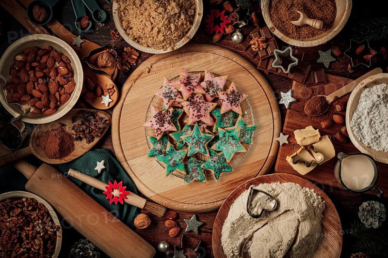 Plate with glazed cinnamon stars