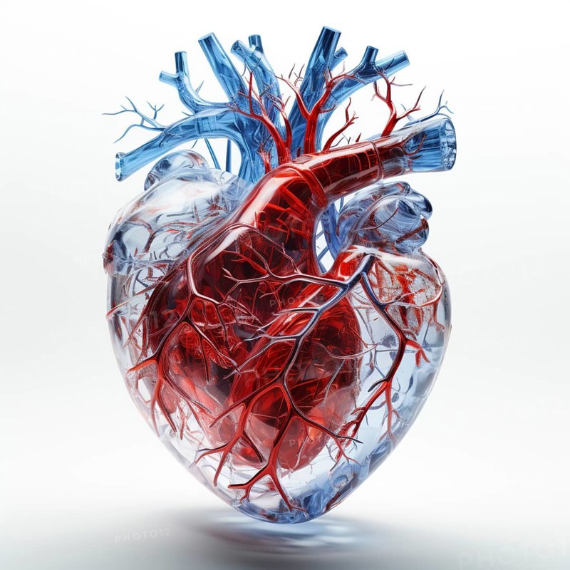 Transparent human looking at the heart