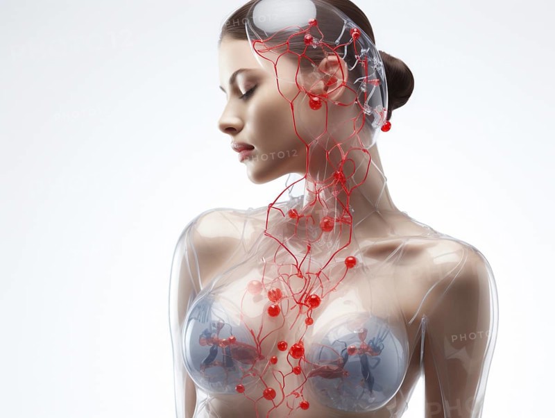 Transparent female upper body