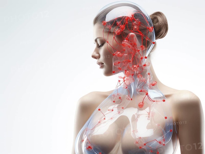 Transparent female upper body