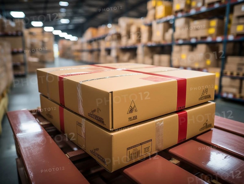 Postal packages in a warehouse