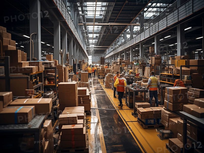 Postal packages in a warehouse