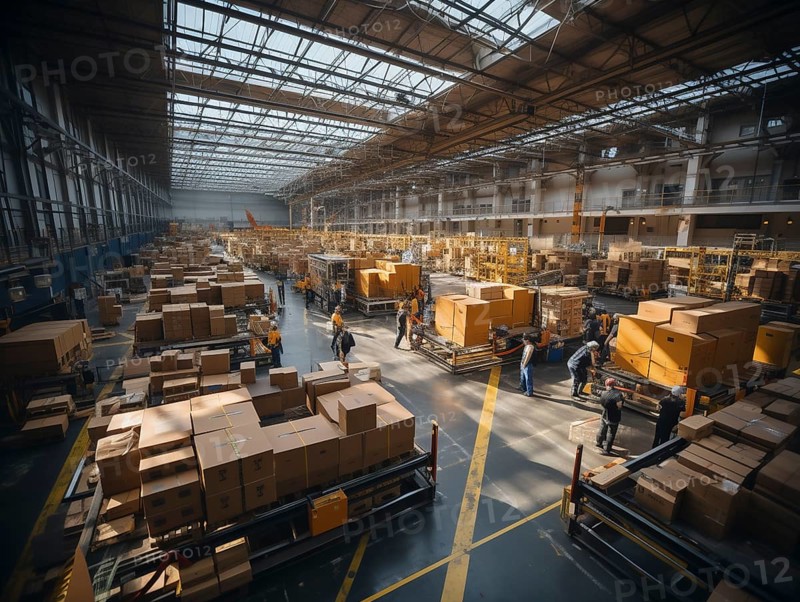 Postal packages in a warehouse
