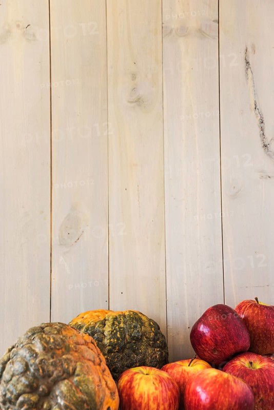 Fruits vegetables near wall