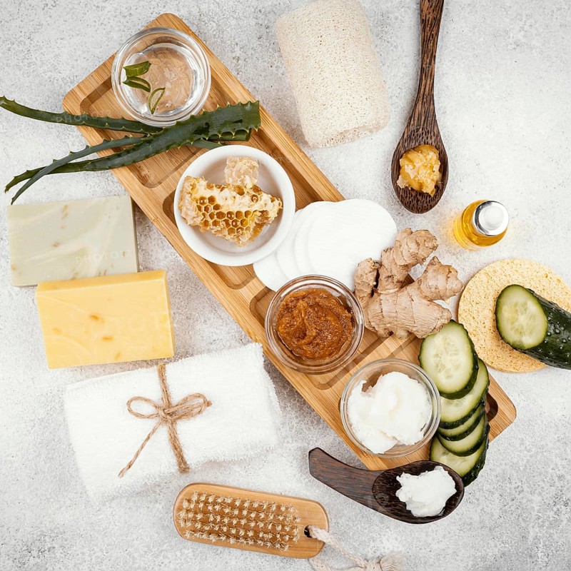 Homemade treatment ingredients assortment