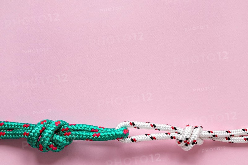 Nautical green white rope knots copy space