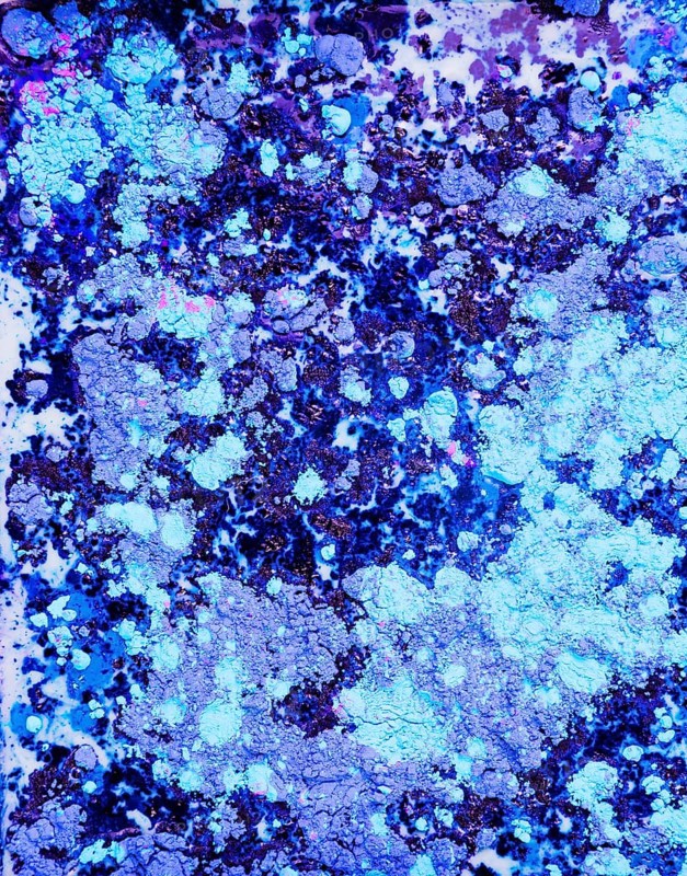 Painted colourful purple water with powder